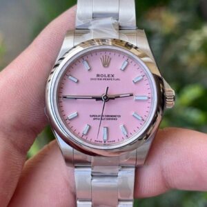 ĐỒNG HỒ ROLEX OYSTER PERPETUAL NỮ MẶT HỒNG EW FACTORY REPLICA 1:1 31MM