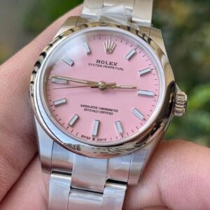 ĐỒNG HỒ ROLEX OYSTER PERPETUAL NỮ MẶT HỒNG EW FACTORY REPLICA 1:1 31MM