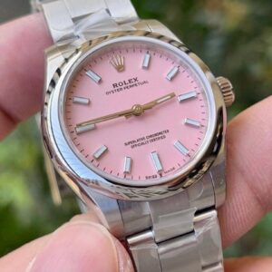 ĐỒNG HỒ ROLEX OYSTER PERPETUAL NỮ MẶT HỒNG EW FACTORY REPLICA 1:1 31MM