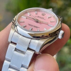 ĐỒNG HỒ ROLEX OYSTER PERPETUAL NỮ MẶT HỒNG EW FACTORY REPLICA 1:1 31MM