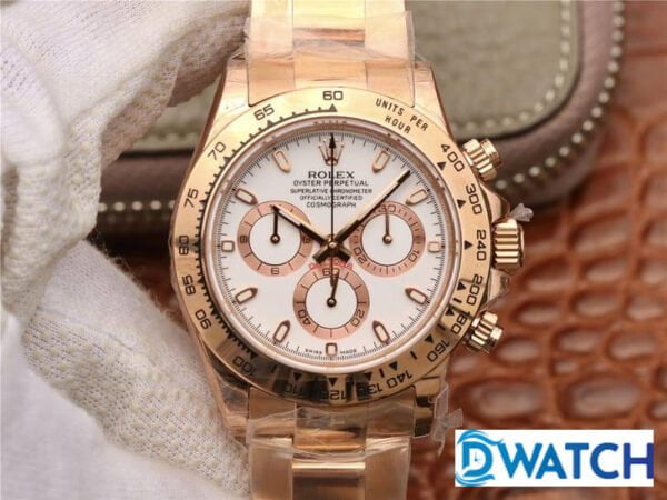 ĐỒNG HỒ CƠ NAM 6 KIM MÀU ROSE GOLD ROLEX DAYTONA CHRONOGRAPH REP 1:1 CAO CẤP 40MM