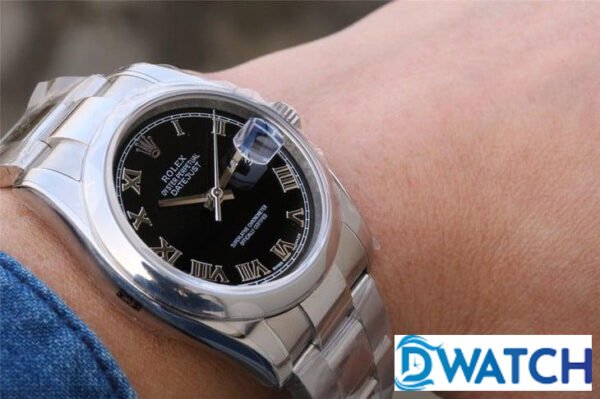 ĐỒNG HỒ NAM ROLEX DATEJUST 116234 MẶT SỐ ĐEN CỌC SỐ LA MÃ REPLICA 11 36MM