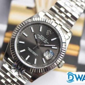 ĐỒNG HỒ CƠ NAM DÂY KIM LOẠI MẶT MÀU XÁM ROLEX DATEJUST AR FACTORY REP 1:1 CAO CẤP 41MM