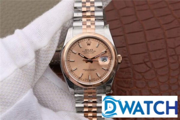 ĐỒNG HỒ NAM ROLEX DATEJUST 116234 NIỀNG TRƠN ROSE GOLD REPLICA 11 36MM