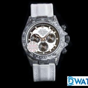 ĐỒNG HỒ ROLEX DAYTONA CHRONOGRAPH CƠ NAM VỎ CARBON MẶT MÀU TRẮNG REP 1:1 CAO CẤP 40MM