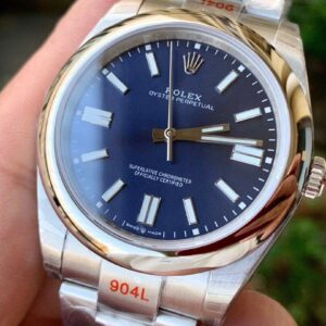 ĐỒNG HỒ ROLEX OYSTER PERPETUAL NAM MÁY CƠ DÂY KIM LOẠI 3 KIM CỌC SỐ DẠ QUANG REP 1:1 CAO CẤP 41MM