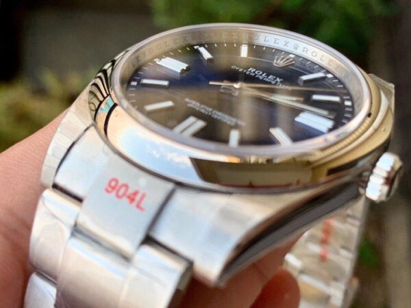 ĐỒNG HỒ ROLEX OYSTER PERPETUAL NAM MÁY CƠ DÂY KIM LOẠI 3 KIM CỌC SỐ DẠ QUANG REP 1:1 CAO CẤP 41MM