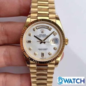 ĐỒNG HỒ ROLEX DAY-DATE NAM MÁY CƠ MẶT XÀ CỪ MÀU GOLD REPLICA 1:1 CAO CẤP 36MM