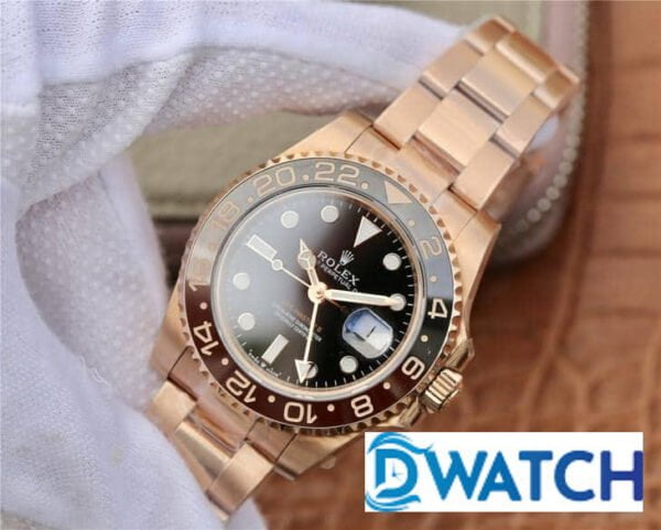 ĐỒNG HỒ ROLEX GMT-MASTER ll NAM MÁY CƠ MÀU ROSE GOLD EW FACTORY REP 1:1 CAO CẤP 40MM