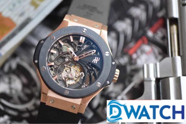 ĐỒNG HỒ NAM HUBLOT BIG BANG TOURBILLON DÂY CAO SU REPLICA CAO CẤP 44MM