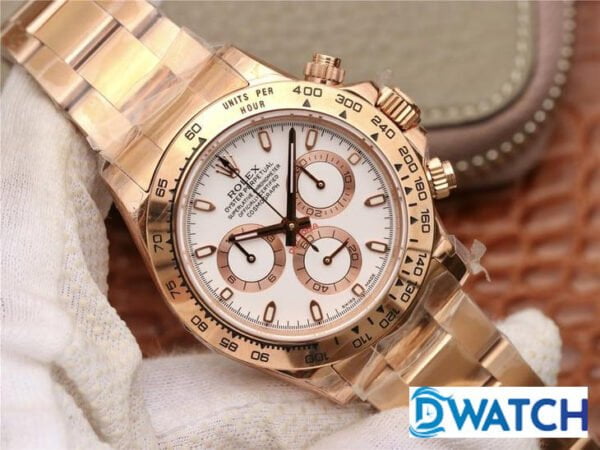 ĐỒNG HỒ CƠ NAM 6 KIM MÀU ROSE GOLD ROLEX DAYTONA CHRONOGRAPH REP 1:1 CAO CẤP 40MM