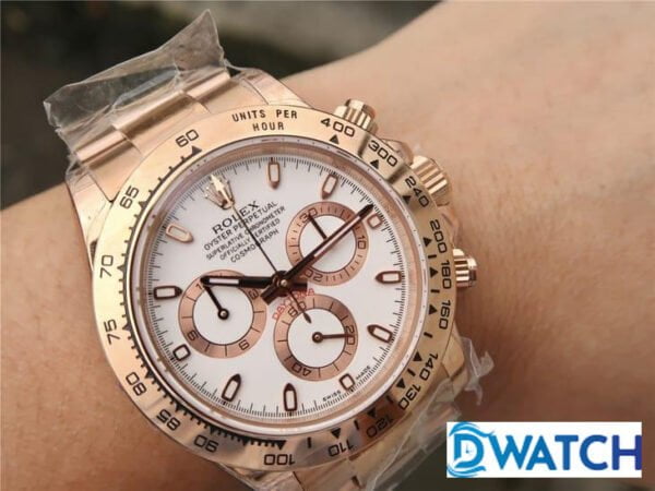 ĐỒNG HỒ CƠ NAM 6 KIM MÀU ROSE GOLD ROLEX DAYTONA CHRONOGRAPH REP 1:1 CAO CẤP 40MM