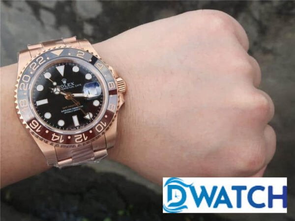 ĐỒNG HỒ ROLEX GMT-MASTER ll NAM MÁY CƠ MÀU ROSE GOLD EW FACTORY REP 1:1 CAO CẤP 40MM