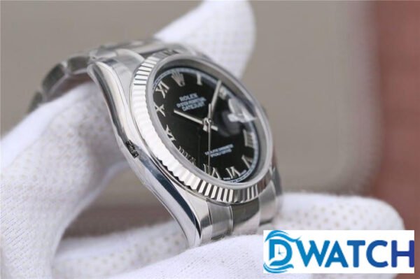 ĐỒNG HỒ NAM ROLEX DATEJUST 116234 NIỀNG KHÍA MẶT SỐ ĐEN REPLICA 11 36MM