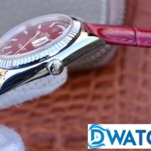 ĐỒNG HỒ ROLEX OYSTER PERPETUAL DAY-DATE MÁY CƠ MẶT SỐ CHERRY REPLICA 1:1 CAO CẤP 36MM