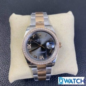 ĐỒNG HỒ CƠ NAM ĐÍNH ĐÁ ROLEX DATEJUST EW FACTORY REPLICA 1:1 CAO CẤP 36MM