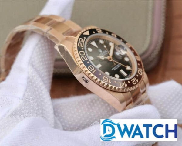 ĐỒNG HỒ ROLEX GMT-MASTER ll NAM MÁY CƠ MÀU ROSE GOLD EW FACTORY REP 1:1 CAO CẤP 40MM
