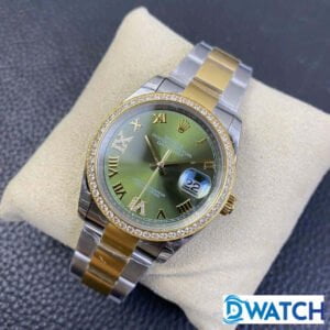 ĐỒNG HỒ ROLEX DATEJUST NAM MÁY CƠ DÂY KIM LOẠI MẶT MÀU XANH EW FACTORY REP 1:1 CAO CẤP 36MM