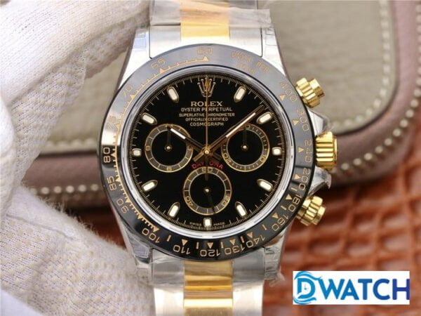 ĐỒNG HỒ CƠ NAM 6 KIM MÀU DEMI ROLEX DAYTONA CHRONOGRAPH REPLICA 1:1 CAO CẤP 40MM