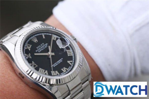 ĐỒNG HỒ NAM ROLEX DATEJUST 116234 NIỀNG KHÍA MẶT SỐ ĐEN REPLICA 11 36MM