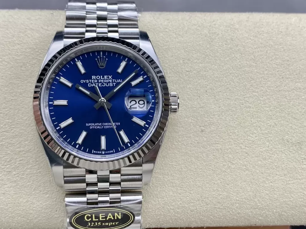 ĐỒNG HỒ NAM ROLEX DATEJUST CLEAN REP CAO CẤP CỌC SỐ PHỦ DẠ QUANG 36MM