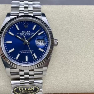 ĐỒNG HỒ NAM ROLEX DATEJUST CLEAN REP CAO CẤP CỌC SỐ PHỦ DẠ QUANG 36MM