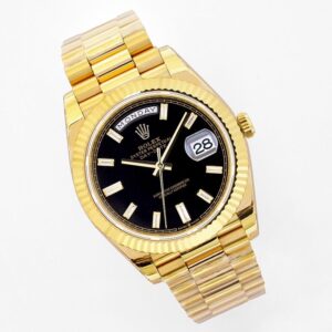 ĐỒNG HỒ NAM ROLEX DAT-DATE REP CAO CẤP MẶT SỐ ĐEN THANH LỊCH 40MM