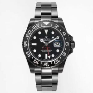 ĐỒNG HỒ NAM ROLEX BLAKEN GMT-MASTER ll REPLICA CAO CẤP MẶT SỐ ĐEN 40MM