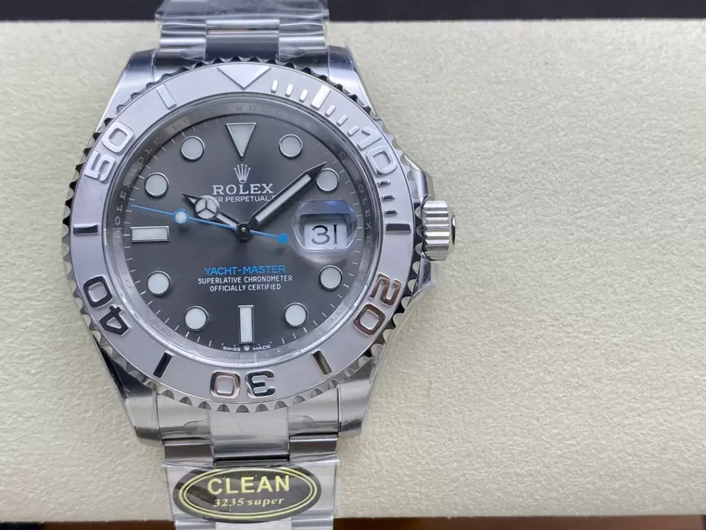 ĐỒNG HỒ NAM ROLEX YACHT-MASTER REPLICA CAO CẤP MẶT SỐ XÁM CHẢY TIA 40MM