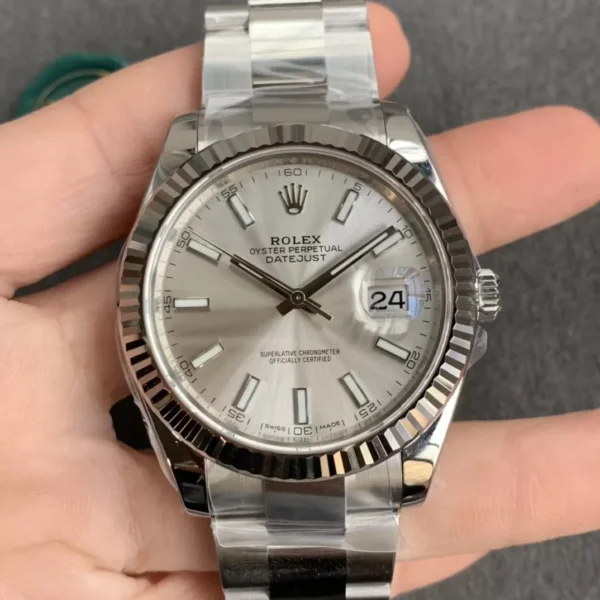 ĐỒNG HỒ NAM ROLEX DATEUST REPLICA Ô LỊCH HƯỚNG 3 GIỜ CỌC SỐ DẠ QUANG 41MM