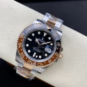 ĐỒNG HỒ NAM ROLEX GMT-MASTER II REPLICA CAO CẤP KHÓA HỘP IN LOGO 40MM