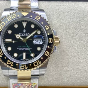 ĐỒNG HỒ NAM ROLEX GMT-MASTER II REPLICA 1:1 BEZEL GỐM HAI MÀU 40MM