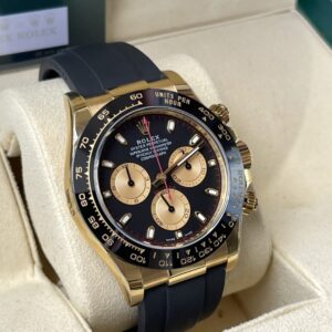 ĐỒNG HỒ NAM ROLEX DAYTONA REPLICA CAO CẤP MẶT SỐ ĐEN DÂY CAO SU 40MM