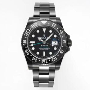 ĐỒNG HỒ NAM ROLEX BLAKEN GMT-MASTER ll REPLICA 1:1 BỐN KIM XANH 40MM