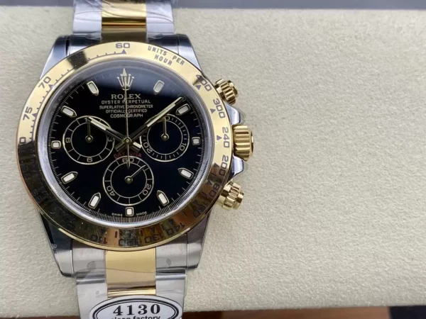 ĐỒNG HỒ NAM ROLEX DAYTONA CLEAN FACTORY REPLICA BEZEL MẠ VÀNG 40MM