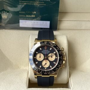 ĐỒNG HỒ NAM ROLEX DAYTONA REPLICA CAO CẤP MẶT SỐ ĐEN DÂY CAO SU 40MM