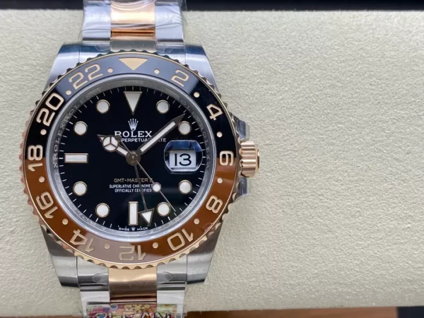 ĐỒNG HỒ NAM ROLEX GMT-MASTER II REPLICA CAO CẤP KHÓA HỘP IN LOGO 40MM