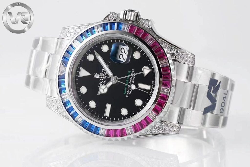 ĐỒNG HỒ NAM ROLEX GMT-MASTER ll REPLICA 1:1 CỌC SỐ DẠ QUANG CAO CẤP 40MM