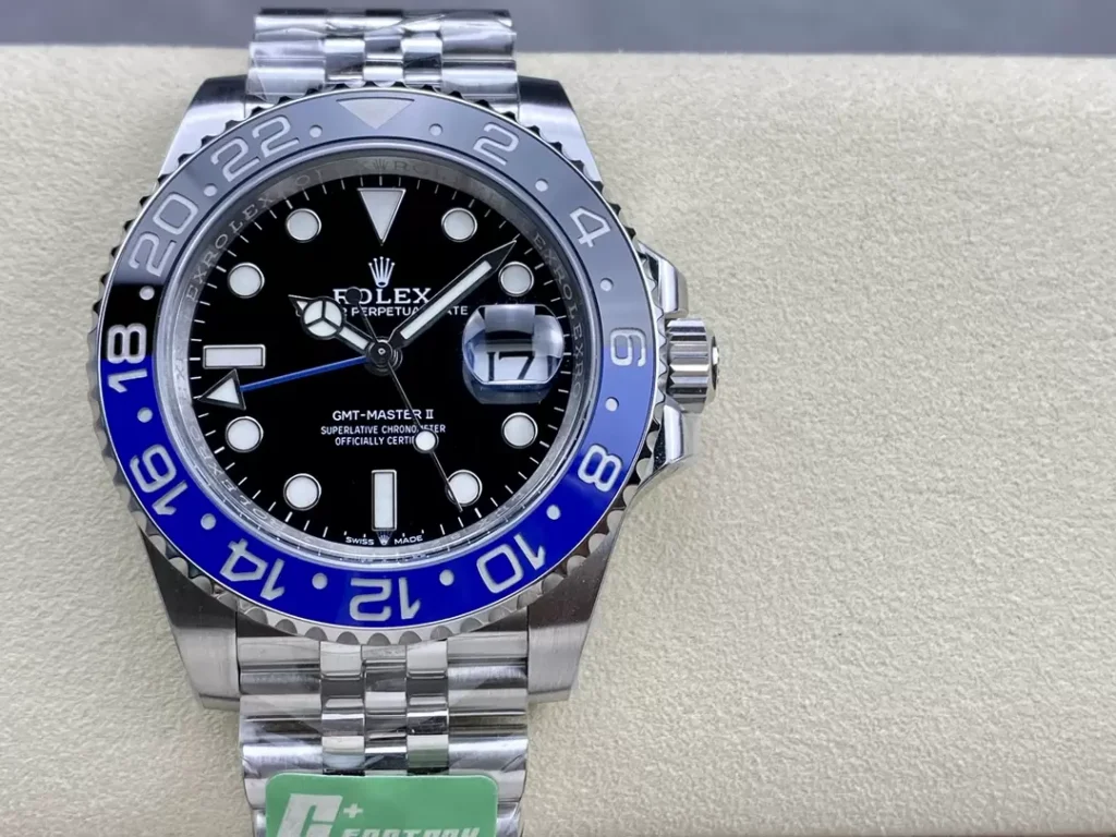ĐỒNG HÔ NAM ROLEX GMT-MASTER II REPLICA KHÓA HỘP IN LOGO NỔI BẬT 40MM