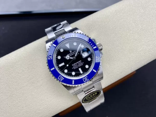 ĐỒNG HỒ NAM ROLEX SUBMARINER REPLICA 1:1 MẶT SỐ ĐEN BEZEL XANH 41MM