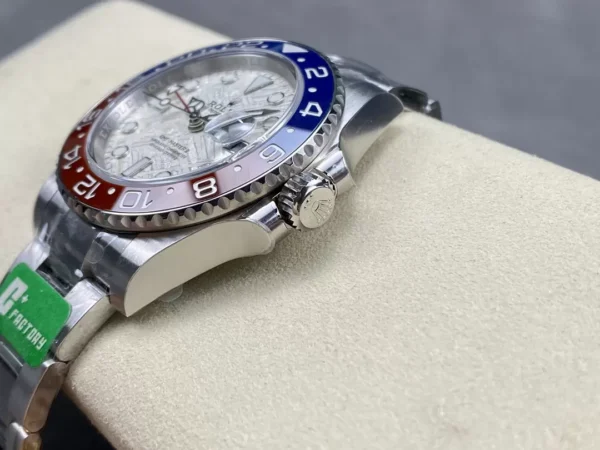 ĐỒNG HỒ NAM ROLEX GMT-MASTER II REPLICA MẶT SỐ THIÊN THẠCH TRẮNG 40MM