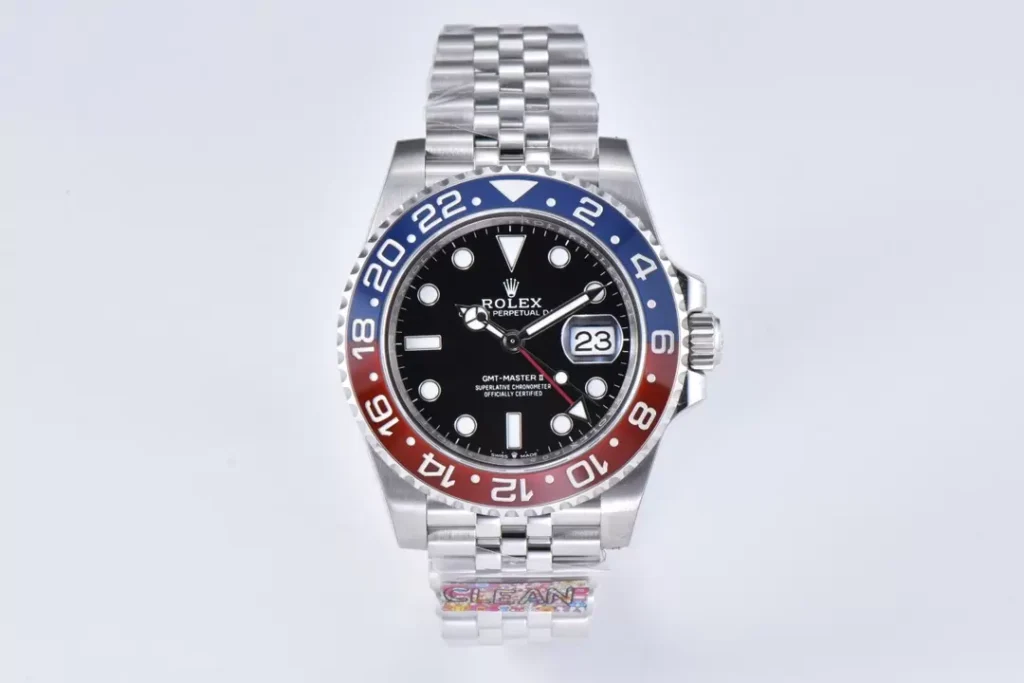 ĐỒNG HỒ NAM ROLEX GMT-MASTER II CLEAN REPLICA 1:1 4 KIM PHỦ DẠ QUANG 40MM