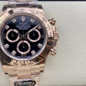 ĐỒNG HỒ NAM ROLEX DAYTONA REPLICA 1:1 MẶT SỐ ĐEN CỌC SỐ ĐÍNH ĐÁ 40MM