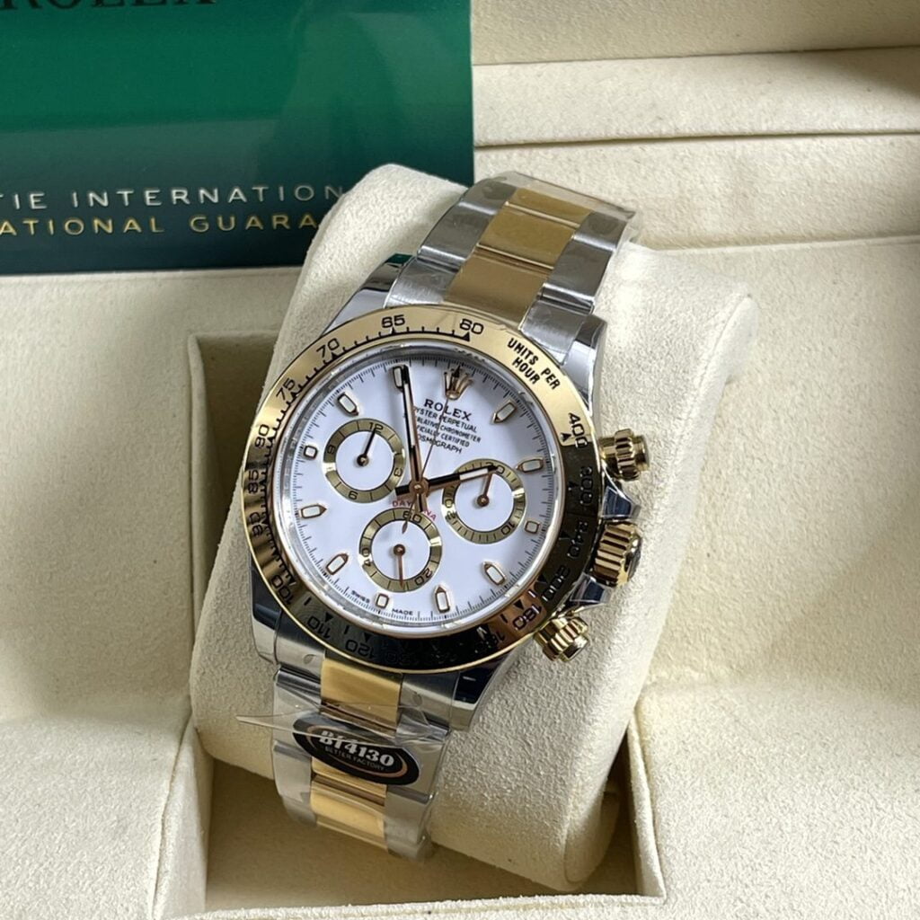 ĐỒNG HỒ NAM ROLEX DAYTONA REPLICA CAO CẤP MẶT SỐ TRẮNG MÀU DEMI 40MM