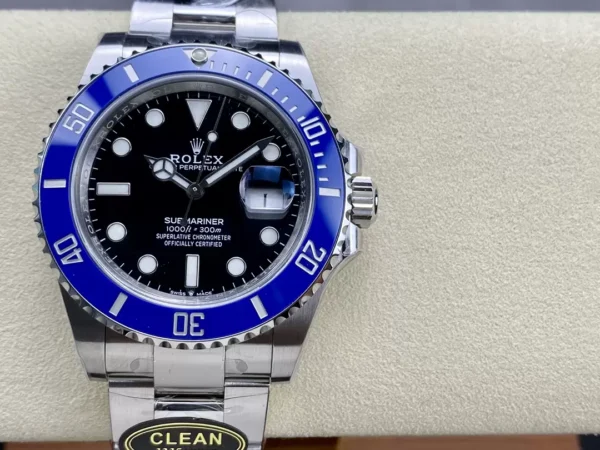 ĐỒNG HỒ NAM ROLEX SUBMARINER REPLICA 1:1 MẶT SỐ ĐEN BEZEL XANH 41MM