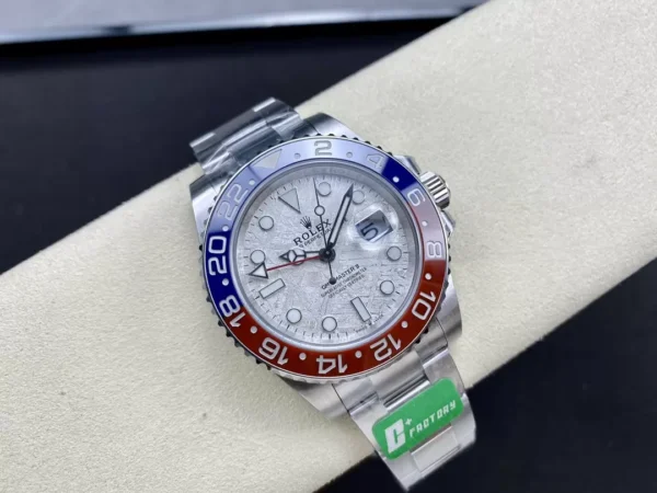 ĐỒNG HỒ NAM ROLEX GMT-MASTER II REPLICA MẶT SỐ THIÊN THẠCH TRẮNG 40MM