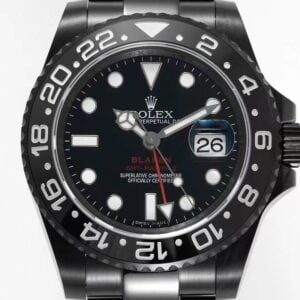 ĐỒNG HỒ NAM ROLEX BLAKEN GMT-MASTER ll REPLICA CAO CẤP MẶT SỐ ĐEN 40MM