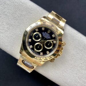 ĐỒNG HỒ NAM ROLEX DAYTONA REPLICA CAO CẤP MẶT SỐ ĐEN CỌC SỐ ĐÍNH ĐÁ 40MM