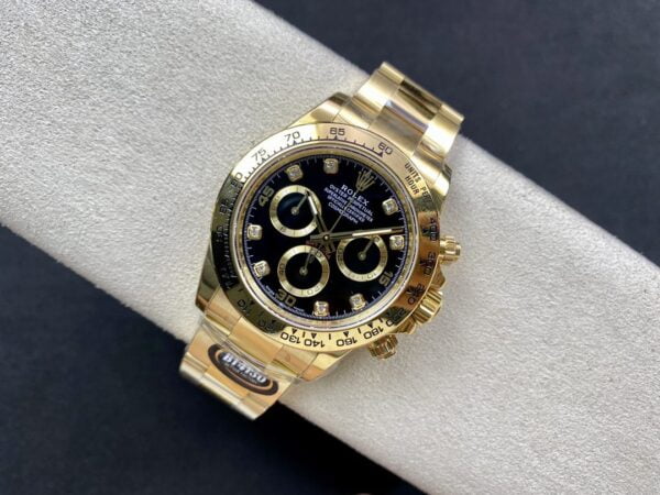 ĐỒNG HỒ NAM ROLEX DAYTONA REPLICA CAO CẤP MẶT SỐ ĐEN CỌC SỐ ĐÍNH ĐÁ 40MM