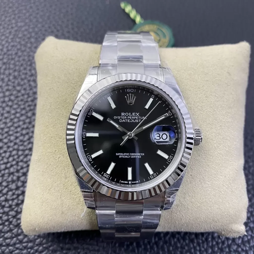 ĐỒNG HỒ NAM ROLEX DATEUST REPLICA CAO CẤP MẶT SỐ ĐEN 3 KIM DẠ QUANG 41MM